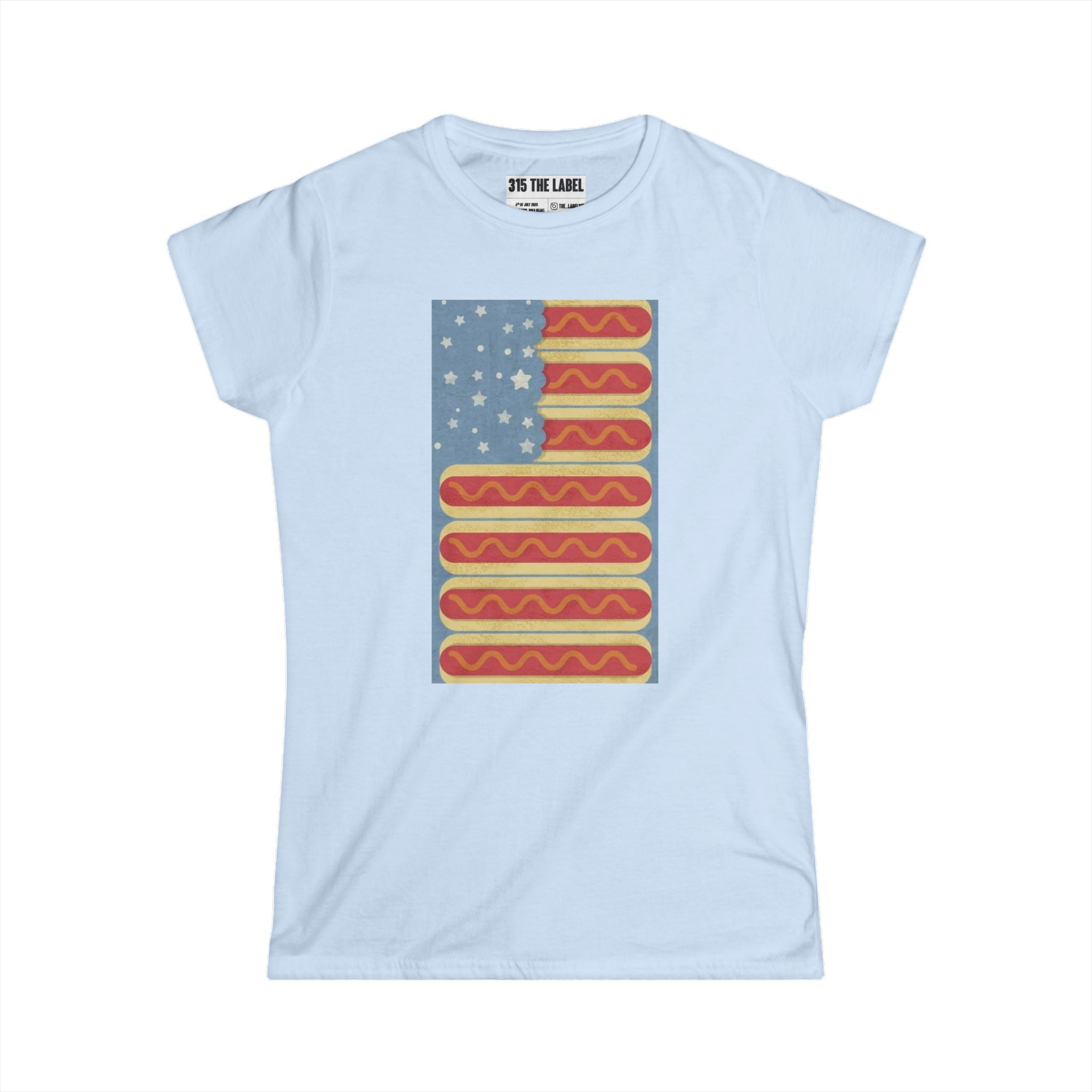 12. Hot Dog Flag Fourth of July Women's Tee, Summer Shirt, Patriotic Apparel, 4th of July Celebration, Independence Day Outfit, Casual Style