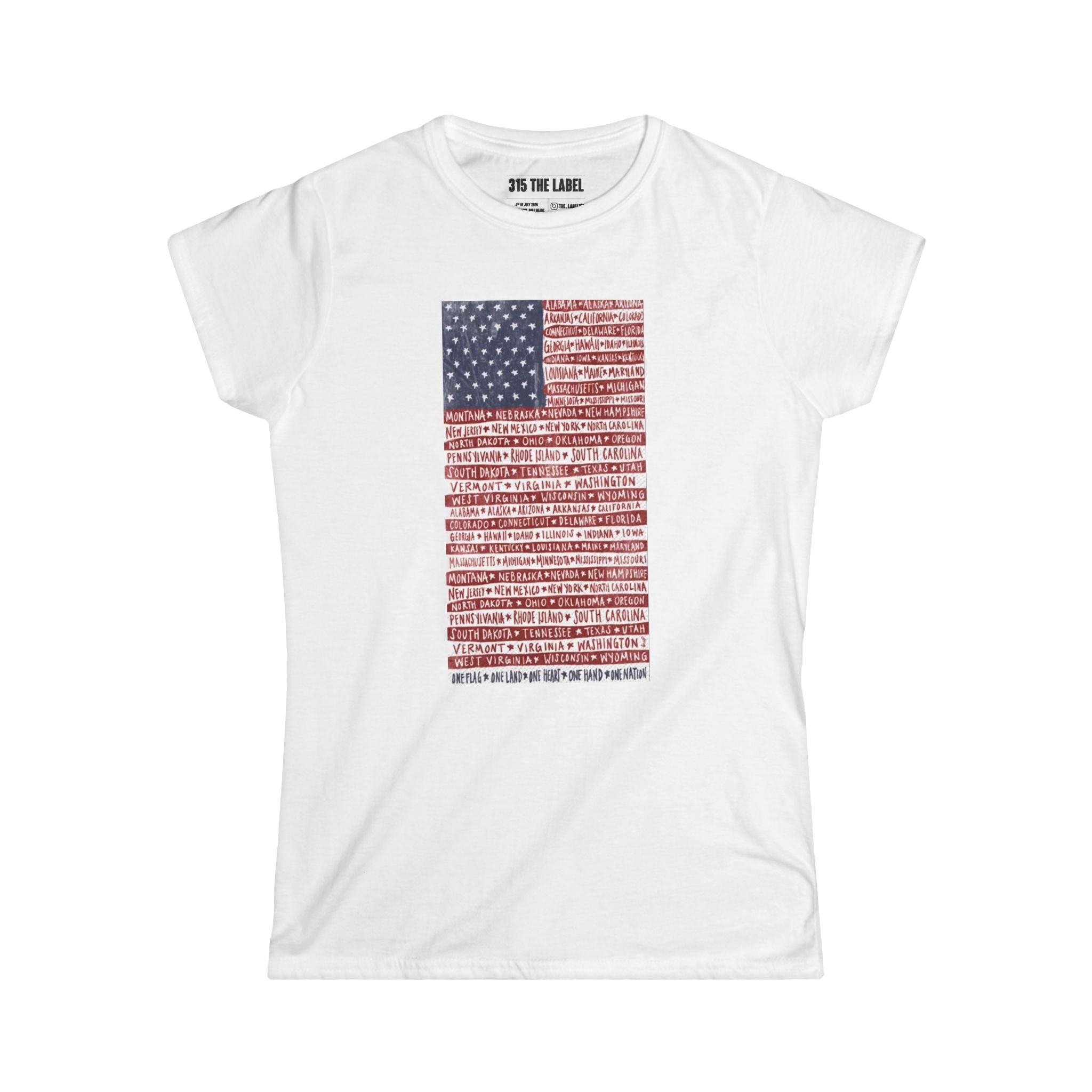 17. 50 States Flag Sunrise Fourth of July Women's Tee, Summer Shirt, Patriotic Apparel, 4th of July Celebration, Independence Day Outfit, Casual Style