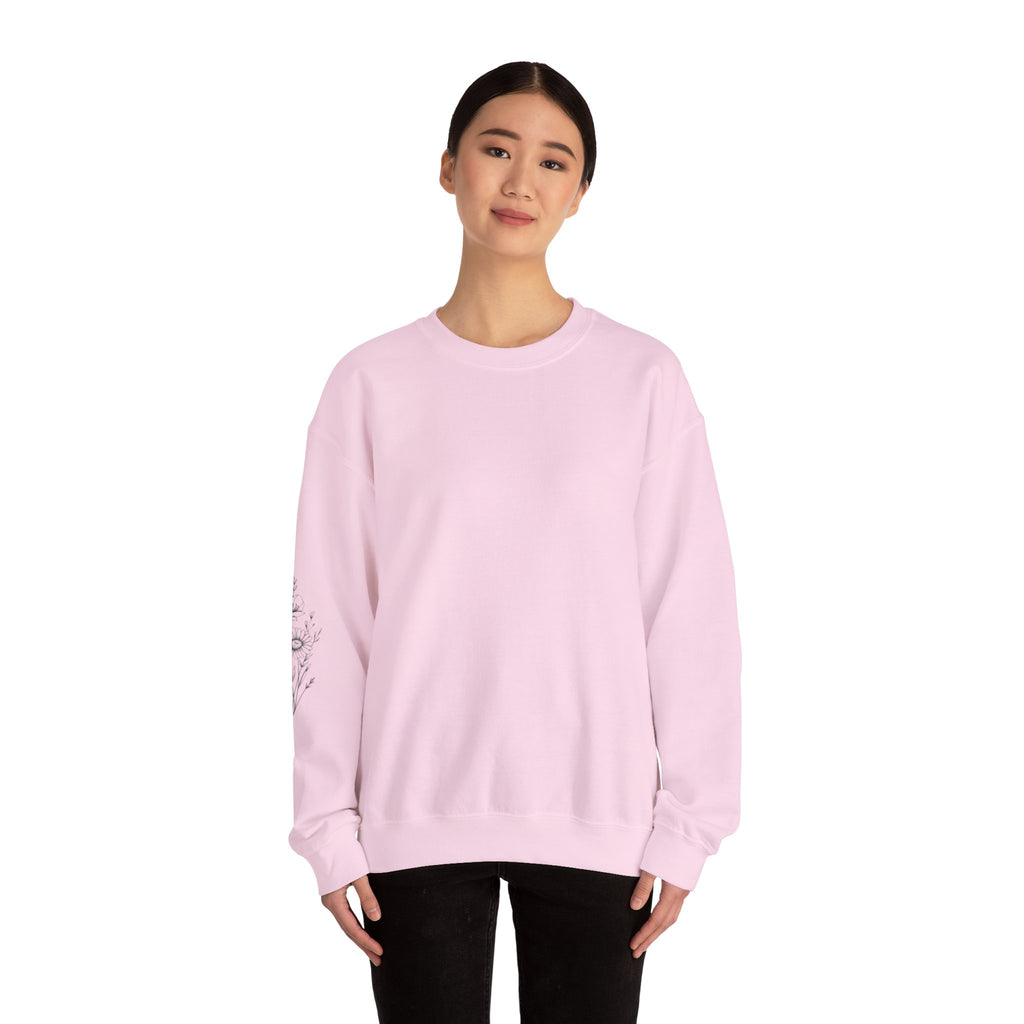 April Floral Design Unisex Crewneck Sweatshirt - Cozy & Stylish Essential