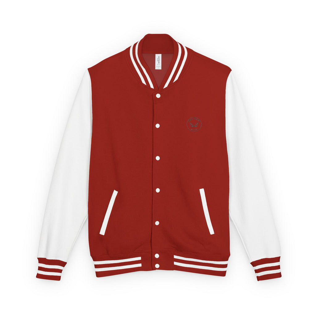 Varsity Letterman Jacket — Classic Red & White Retro School Jacket