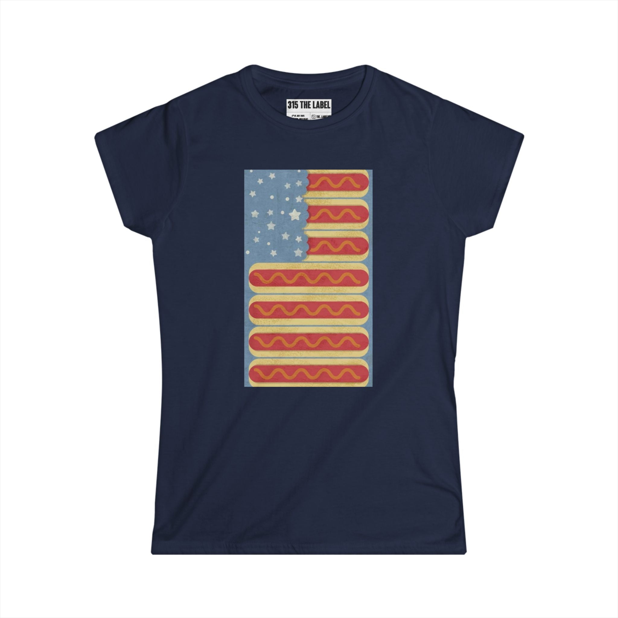 12. Hot Dog Flag Fourth of July Women's Tee, Summer Shirt, Patriotic Apparel, 4th of July Celebration, Independence Day Outfit, Casual Style