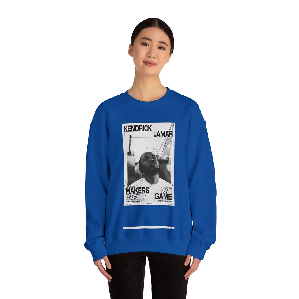 Graphic Crewneck Sweatshirt — 'Makers of the Game' Black & White Photo Design