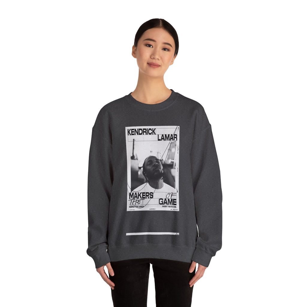 Graphic Crewneck Sweatshirt — 'Makers of the Game' Black & White Photo Design