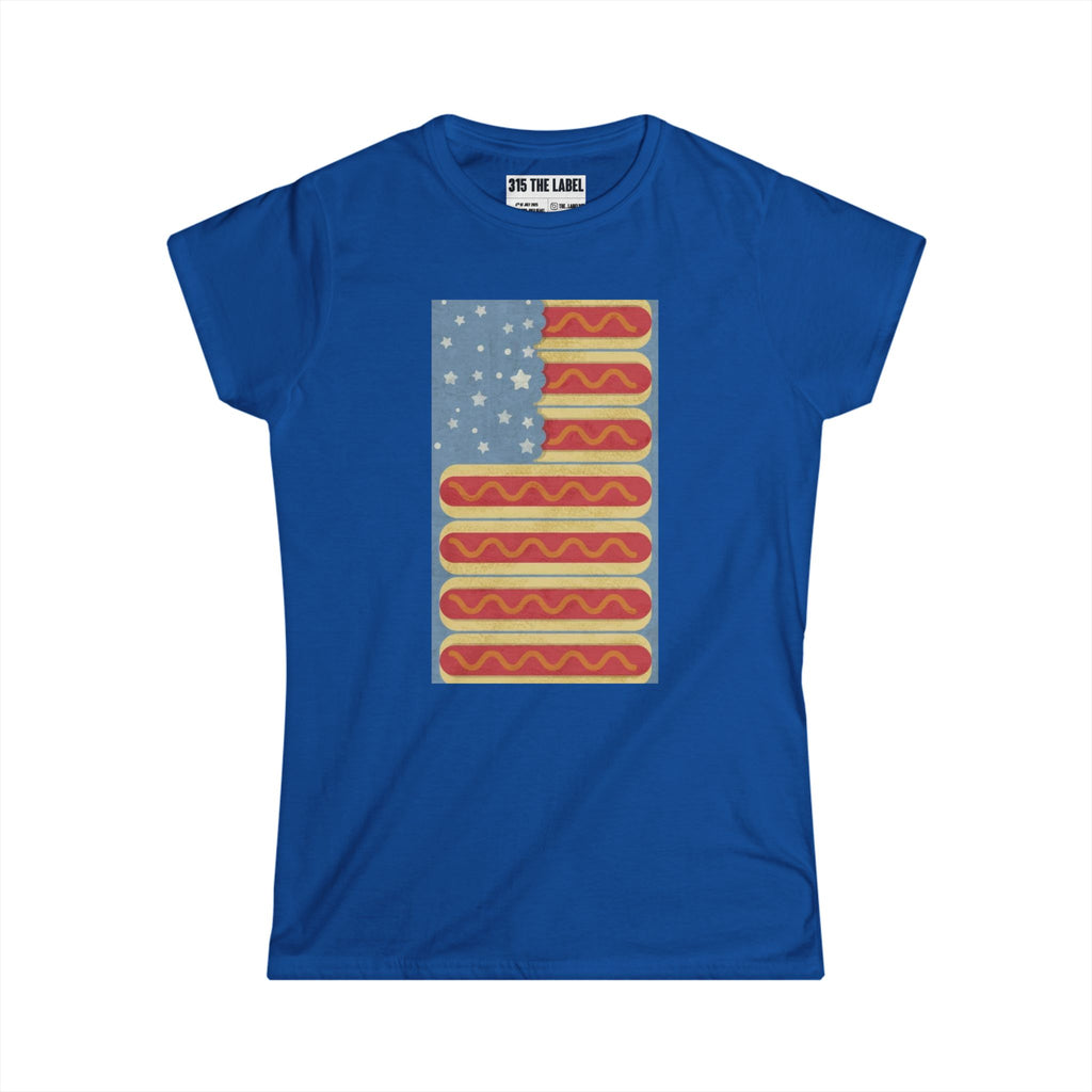 12. Hot Dog Flag Fourth of July Women's Tee, Summer Shirt, Patriotic Apparel, 4th of July Celebration, Independence Day Outfit, Casual Style