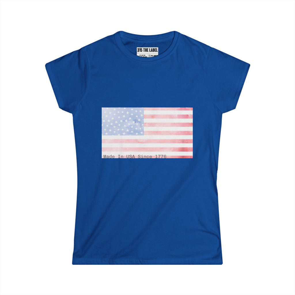 18. Water Color Flag Fourth of July Women's Tee, Summer Shirt, Patriotic Apparel, 4th of July Celebration, Independence Day Outfit, Casual Style
