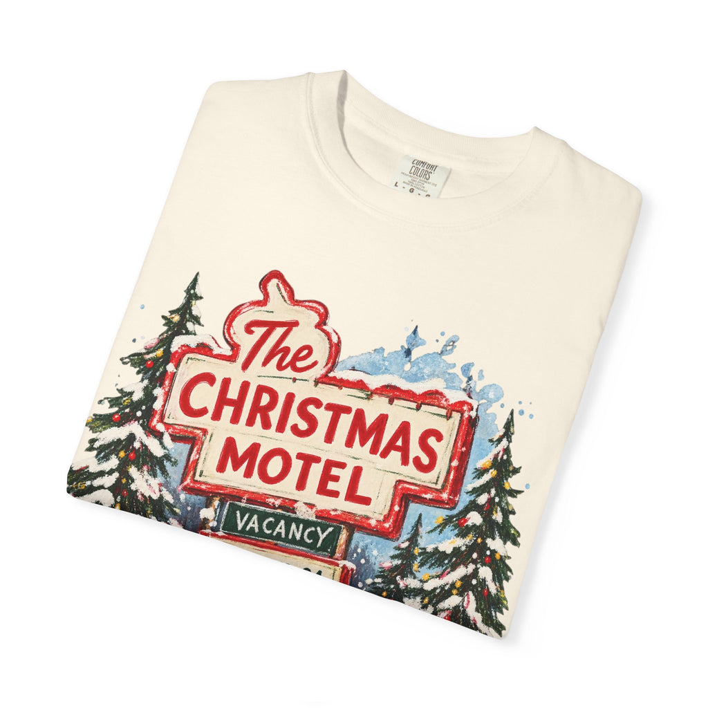 Christmas Motel T-Shirt — Retro Holiday Vacation Sign Graphic