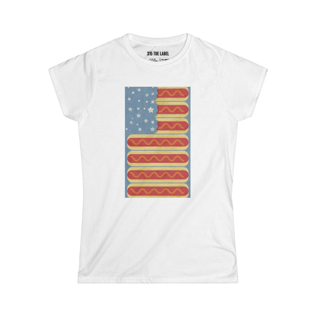 12. Hot Dog Flag Fourth of July Women's Tee, Summer Shirt, Patriotic Apparel, 4th of July Celebration, Independence Day Outfit, Casual Style