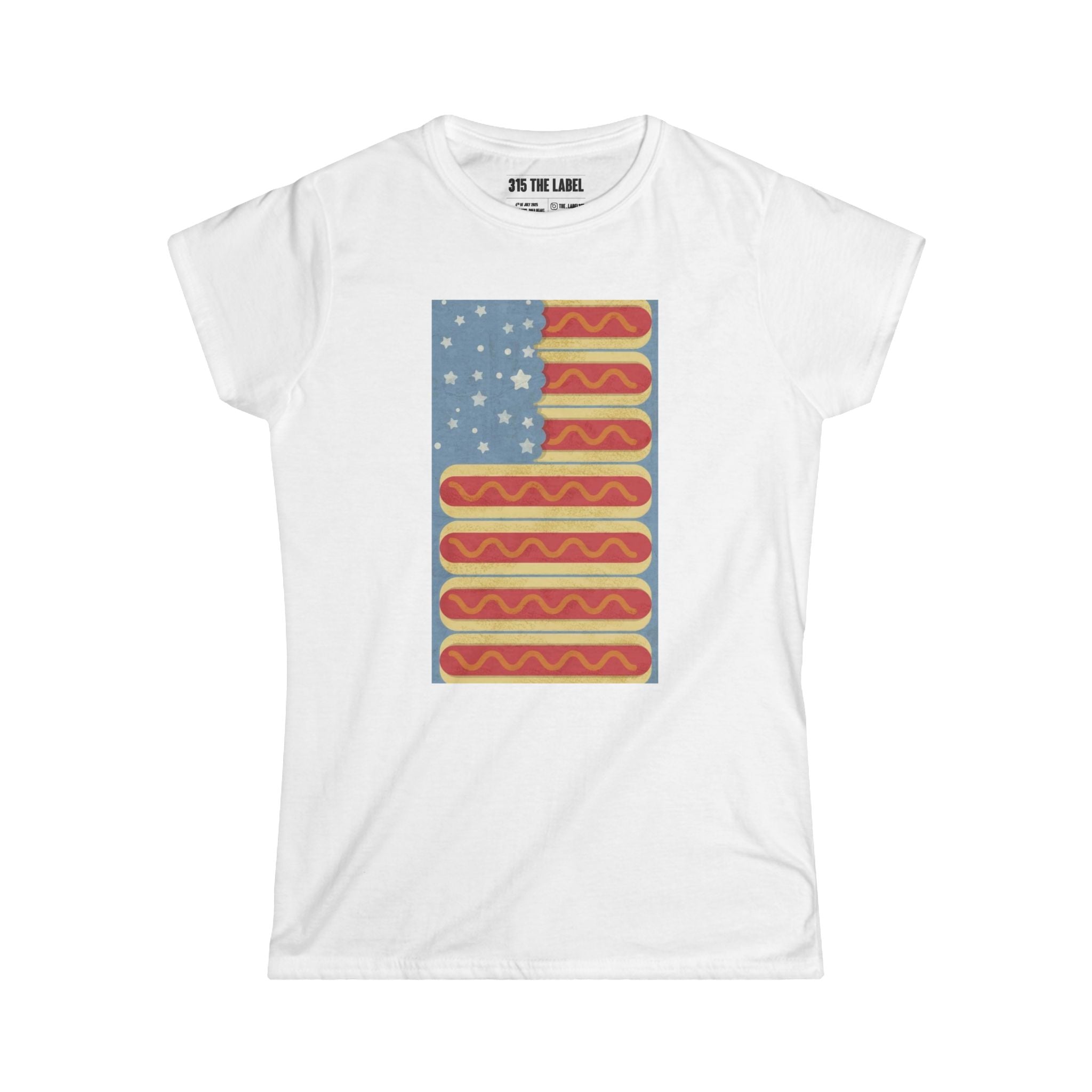 12. Hot Dog Flag Fourth of July Women's Tee, Summer Shirt, Patriotic Apparel, 4th of July Celebration, Independence Day Outfit, Casual Style
