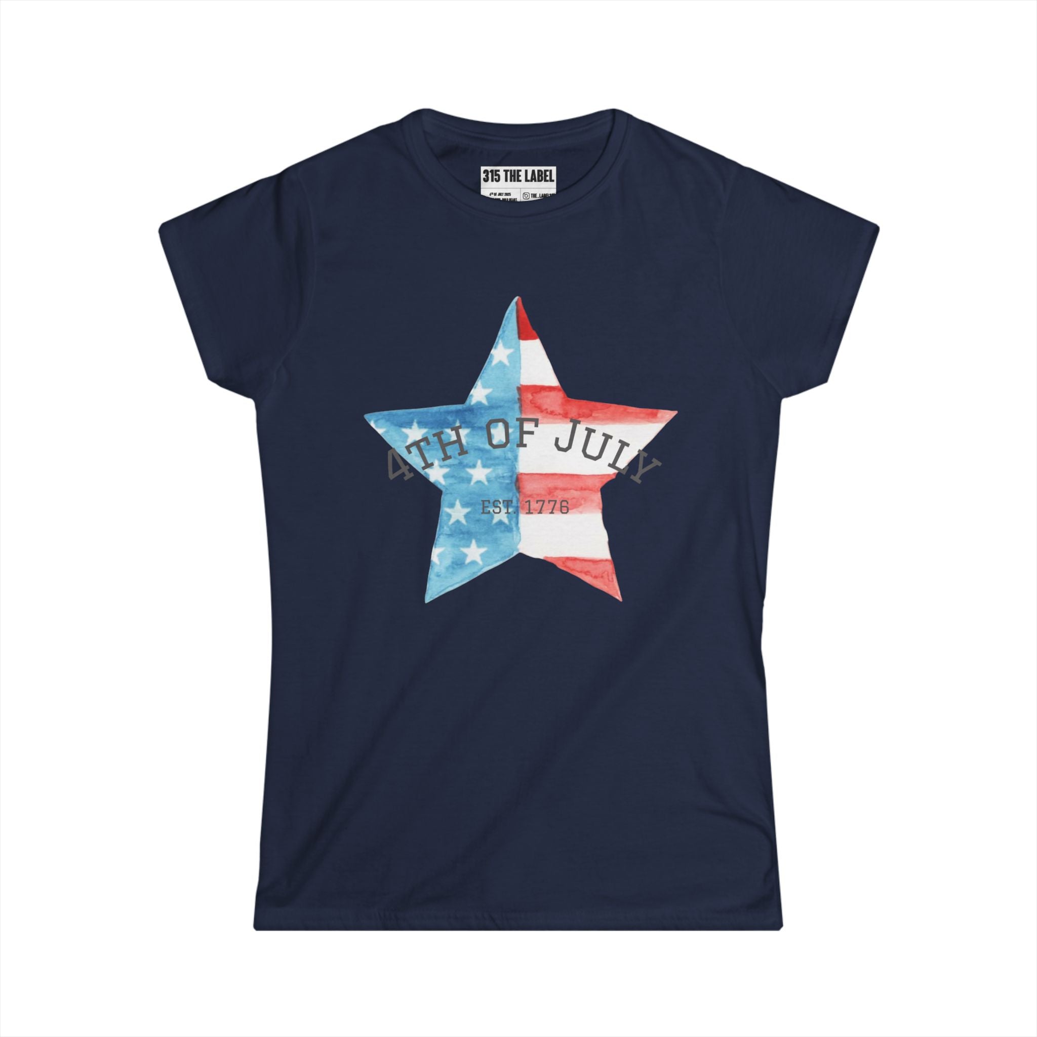 19. Water Color Star Fourth of July Women's Tee, Summer Shirt, Patriotic Apparel, 4th of July Celebration, Independence Day Outfit, Casual Style