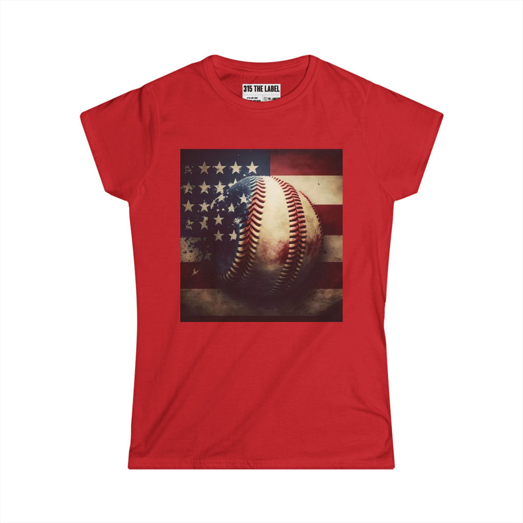 7. Baseball Fourth of July Women's Tee, Summer Shirt, Patriotic Apparel, 4th of July Celebration, Independence Day Outfit, Casual Style