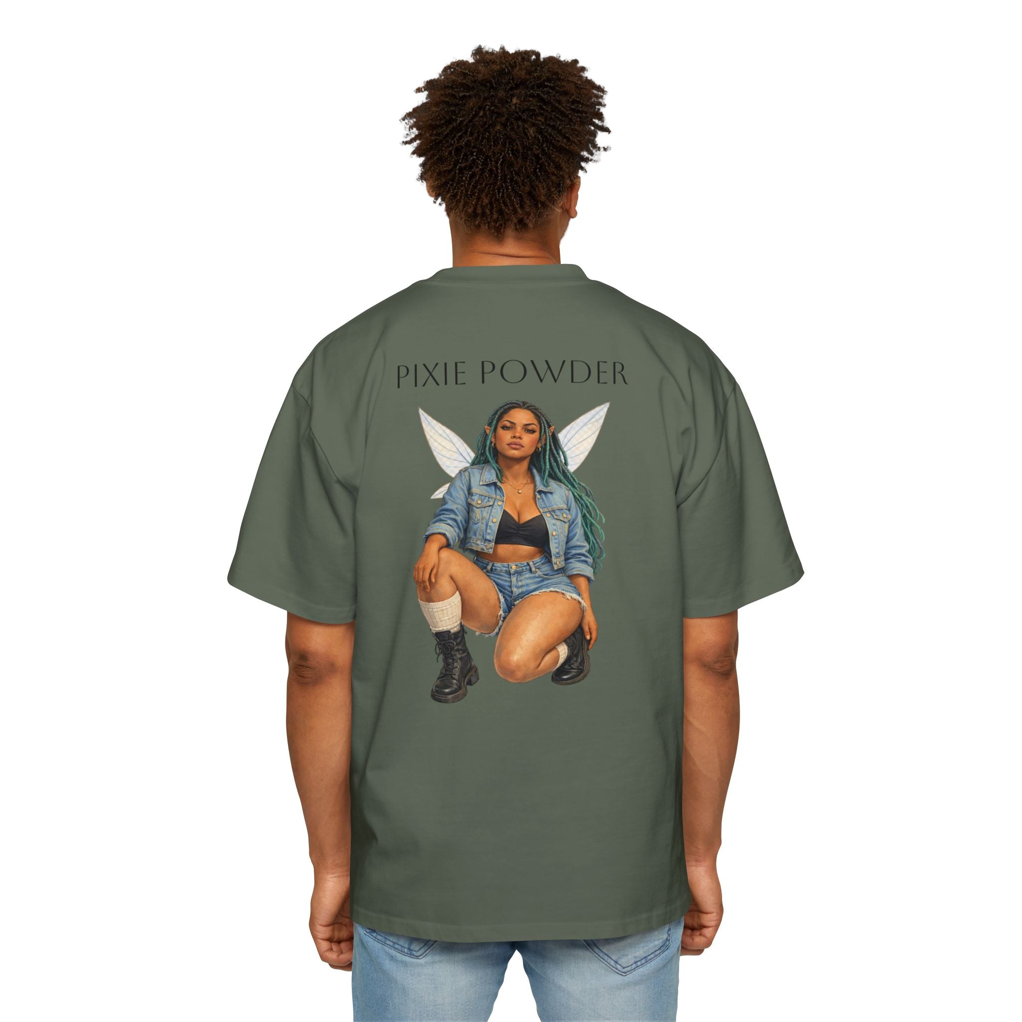 Pixie Powder Tee — Women’s Fairy Graphic Oversized T-Shirt