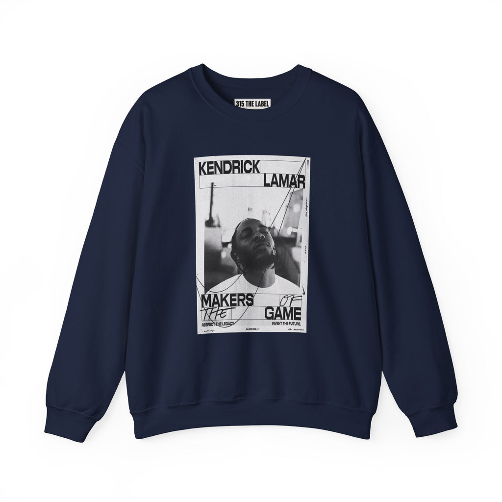 Graphic Crewneck Sweatshirt — 'Makers of the Game' Black & White Photo Design
