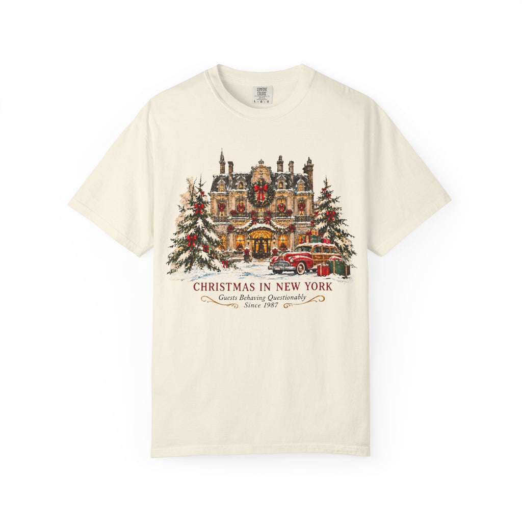 Christmas in New York T-Shirt — Vintage Holiday NYC Sweater-Style Tee