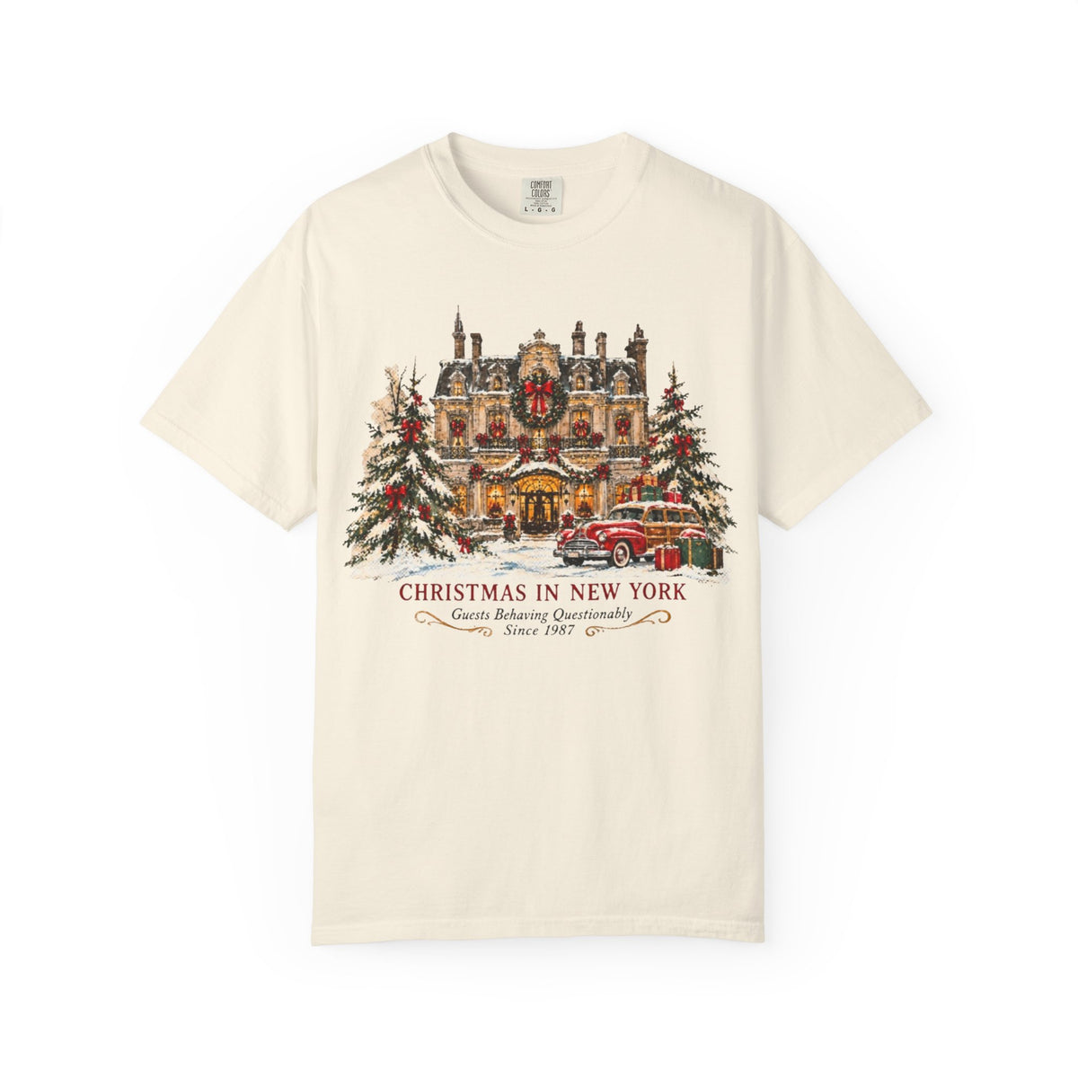 Christmas in New York T-Shirt — Vintage Holiday NYC Sweater-Style Tee