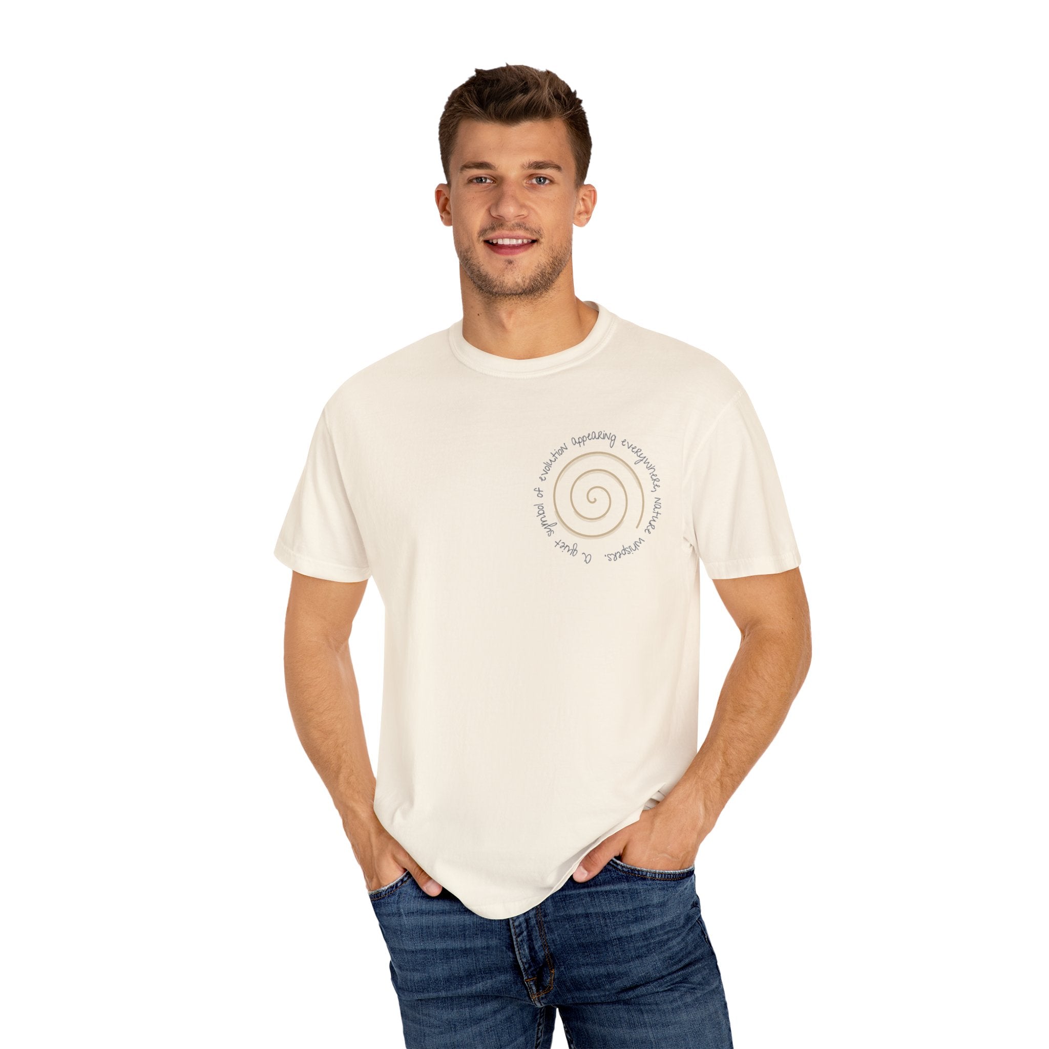 Spiral Journey Unisex T-Shirt, Soft Cotton Tee, Trendy Casual Wear, Beach Day Top, Gift for Nature Lovers, Eco-Friendly Fashion