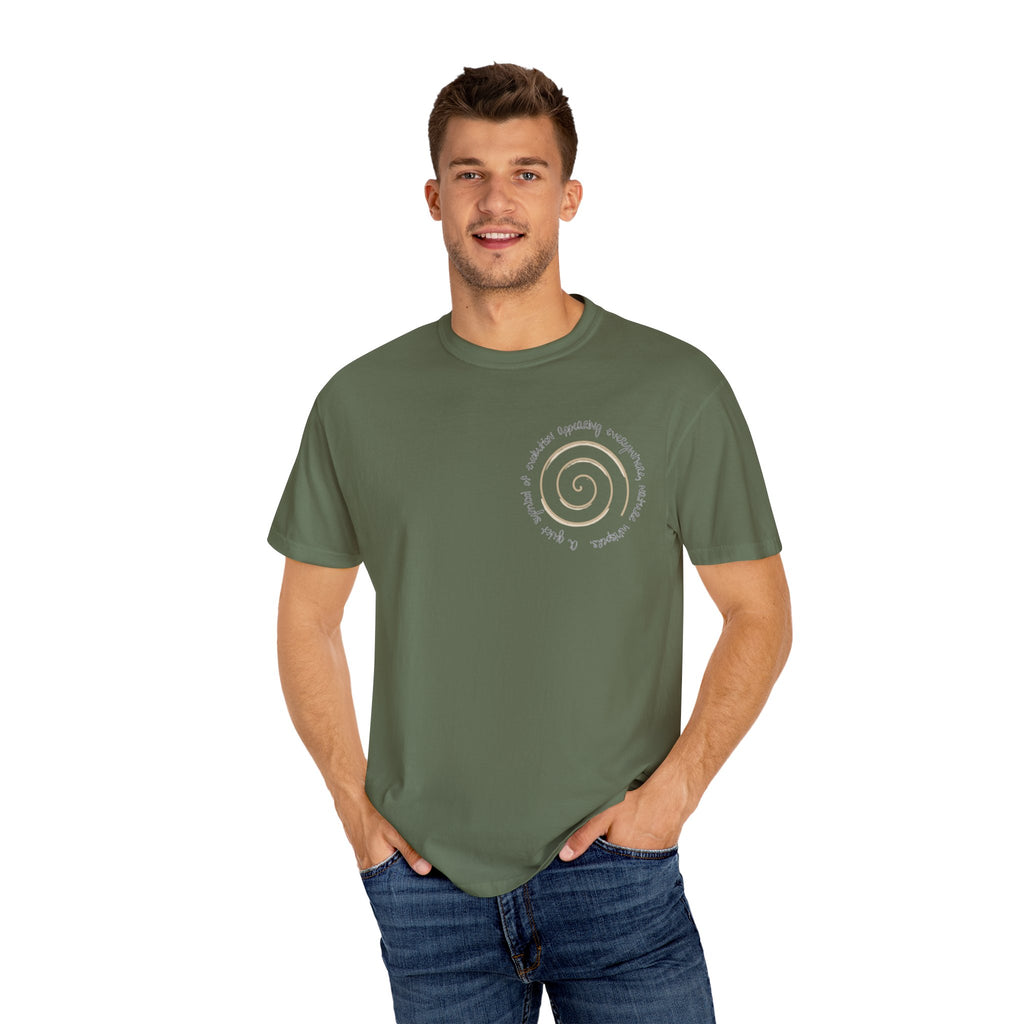 Spiral Journey Unisex T-Shirt, Soft Cotton Tee, Trendy Casual Wear, Beach Day Top, Gift for Nature Lovers, Eco-Friendly Fashion