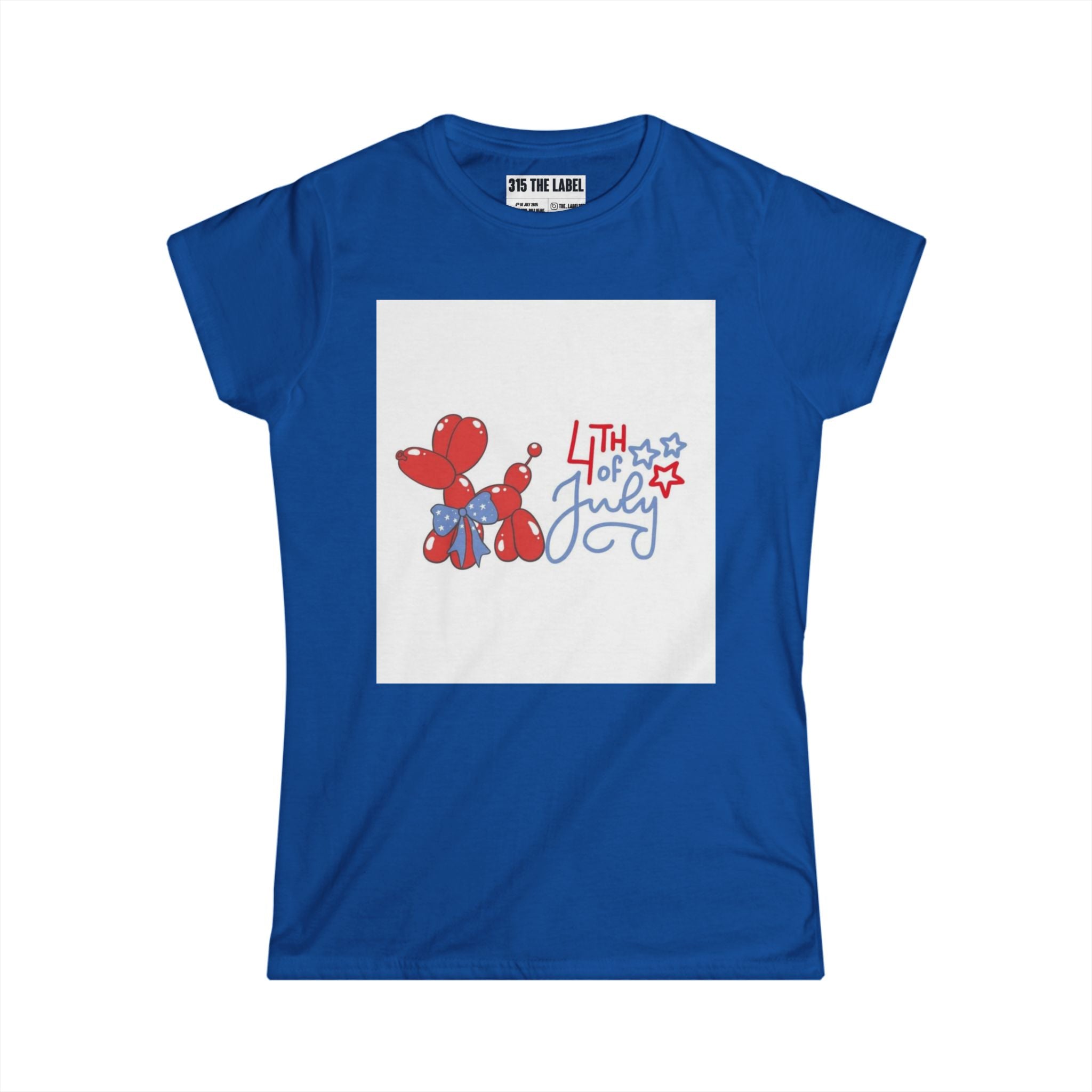 1. Balloon Animal Fourth of July Women's Tee, Summer Shirt, Patriotic Apparel, 4th of July Celebration, Independence Day Outfit, Casual Style