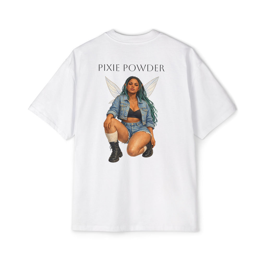 Pixie Powder Tee — Women’s Fairy Graphic Oversized T-Shirt