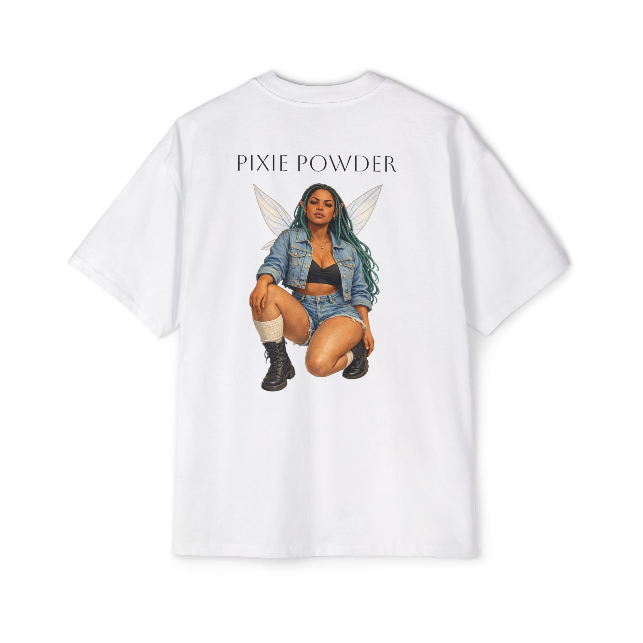Pixie Powder Tee — Women’s Fairy Graphic Oversized T-Shirt