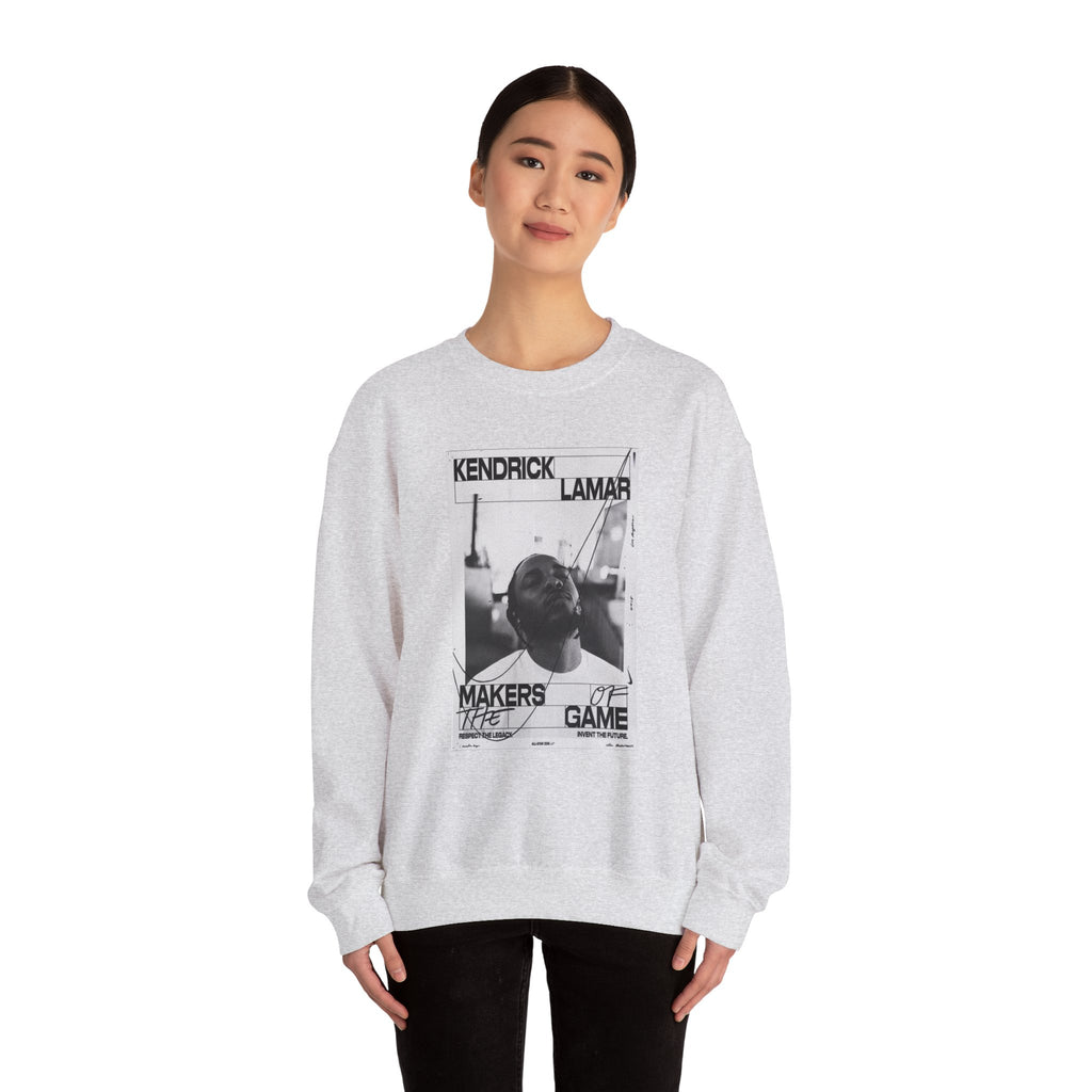 Graphic Crewneck Sweatshirt — 'Makers of the Game' Black & White Photo Design