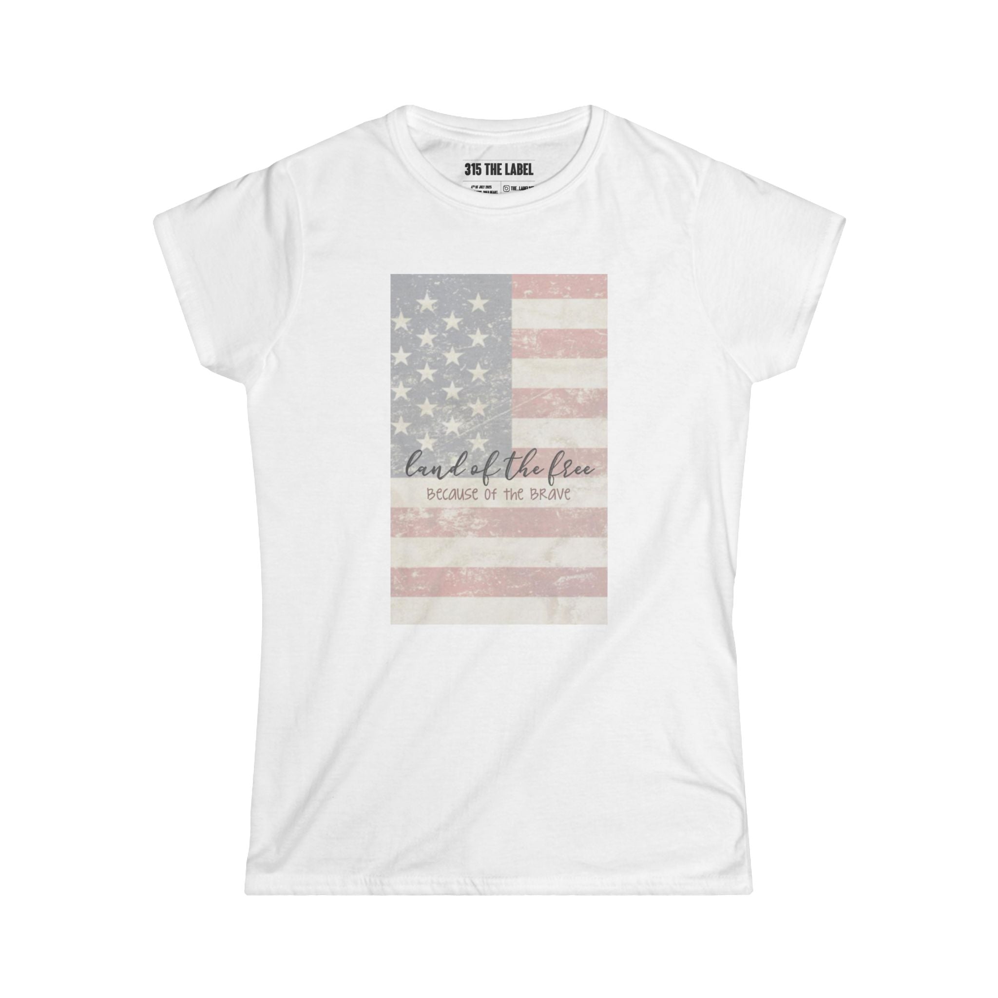 6. Because of the Brave Fourth of July Women's Tee, Summer Shirt, Patriotic Apparel, 4th of July Celebration, Independence Day Outfit, Casual Style