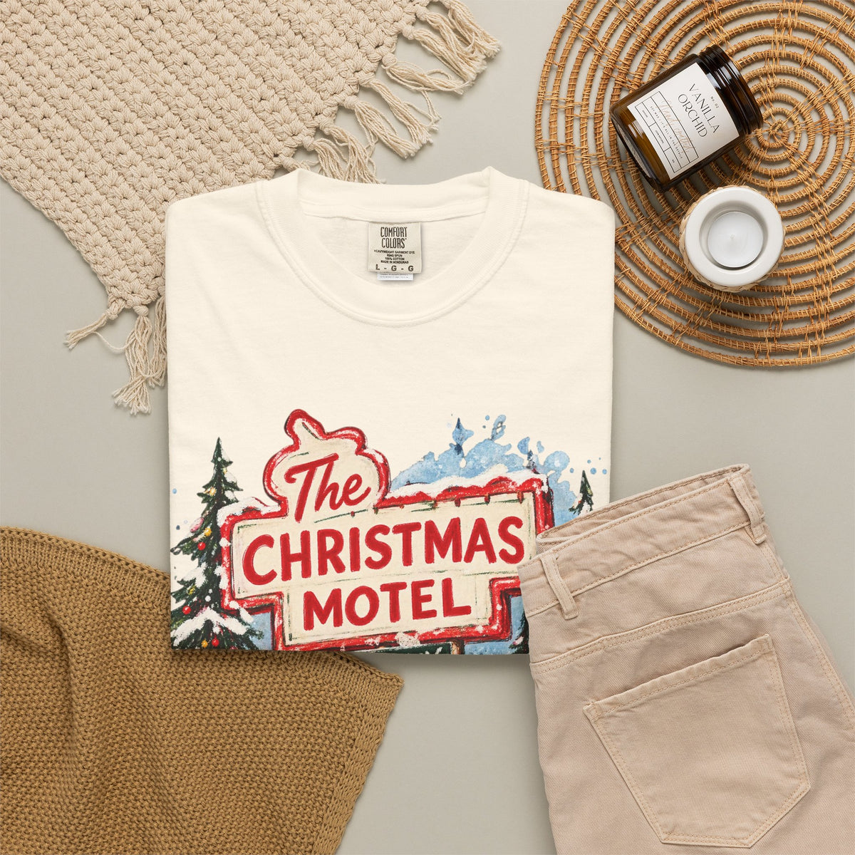 Christmas Motel T-Shirt — Retro Holiday Vacation Sign Graphic