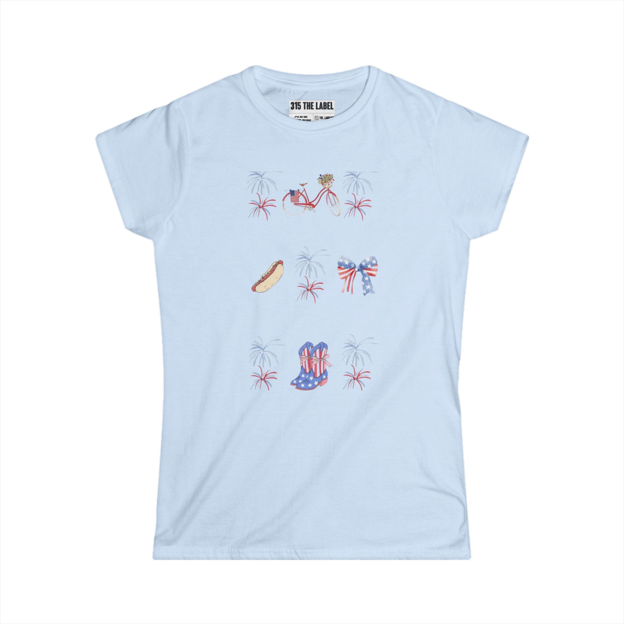 9. Fire Works Fourth of July Women's Tee, Summer Shirt, Patriotic Apparel, 4th of July Celebration, Independence Day Outfit, Casual Style