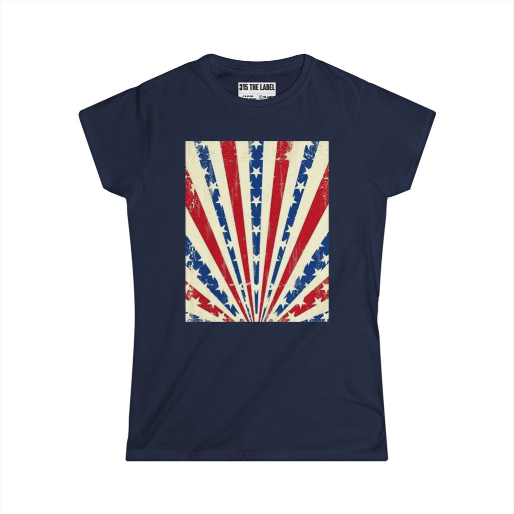 15. Red White and Blue Sunrise Fourth of July Women's Tee, Summer Shirt, Patriotic Apparel, 4th of July Celebration, Independence Day Outfit, Casual Style