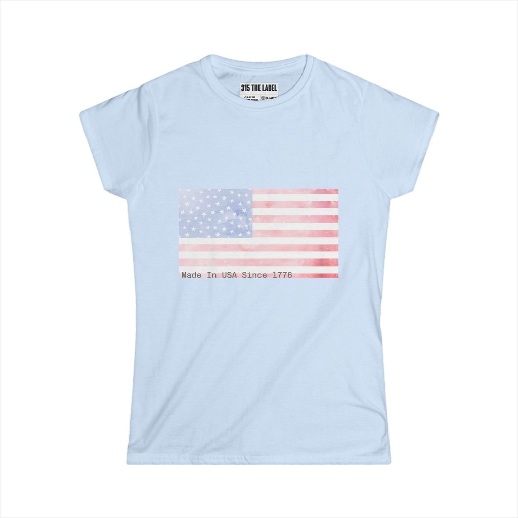 18. Water Color Flag Fourth of July Women's Tee, Summer Shirt, Patriotic Apparel, 4th of July Celebration, Independence Day Outfit, Casual Style