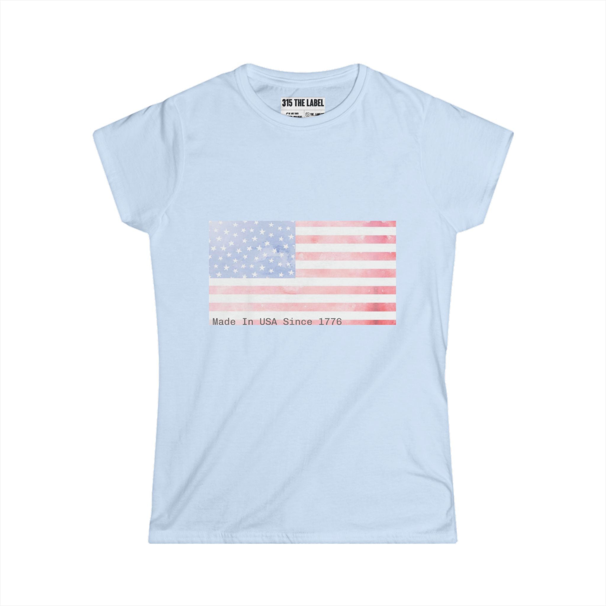 18. Water Color Flag Fourth of July Women's Tee, Summer Shirt, Patriotic Apparel, 4th of July Celebration, Independence Day Outfit, Casual Style