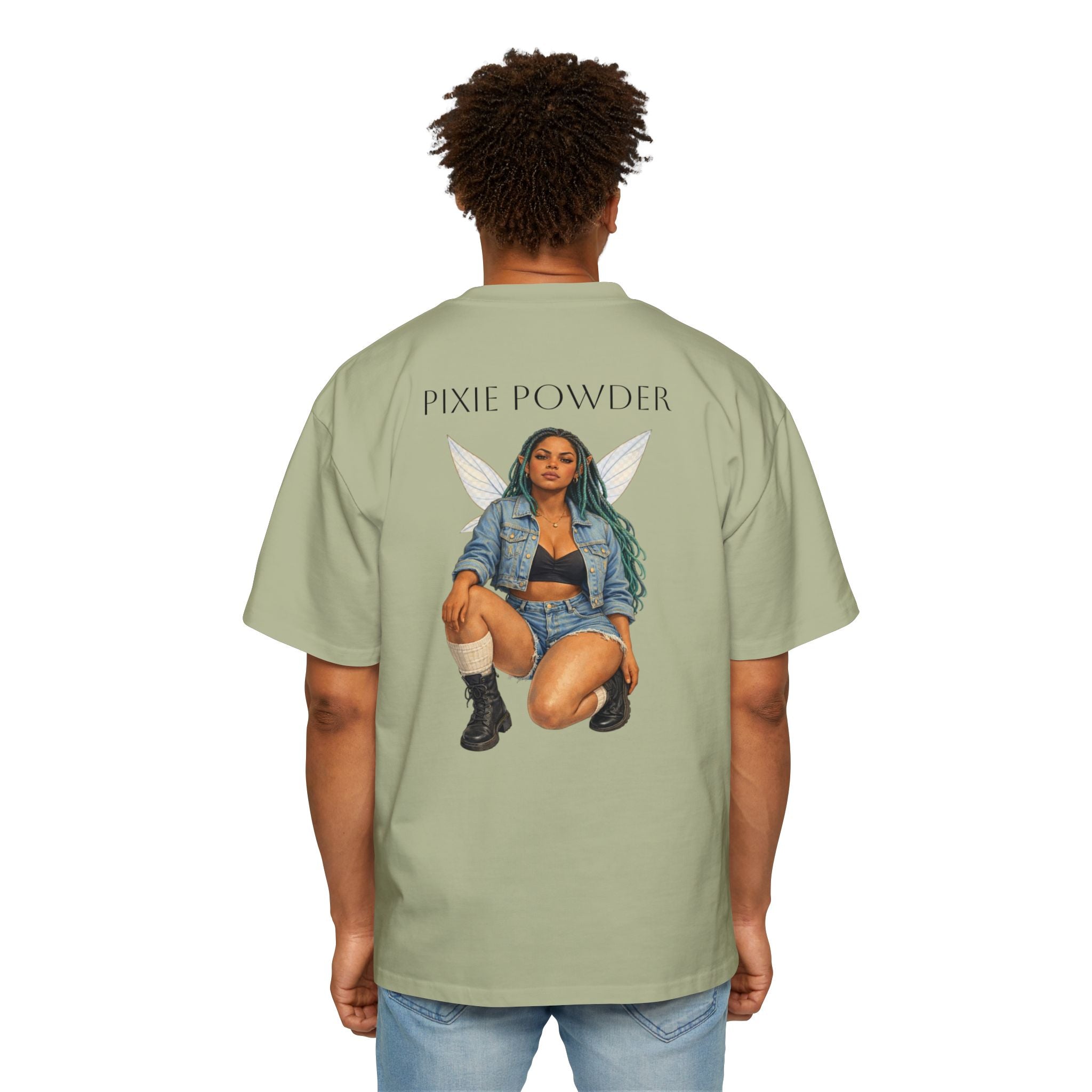 Pixie Powder Tee — Women’s Fairy Graphic Oversized T-Shirt