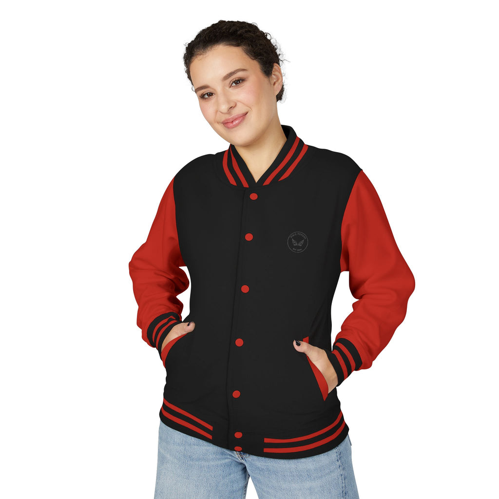 Varsity Letterman Jacket — Classic Red & White Retro School Jacket