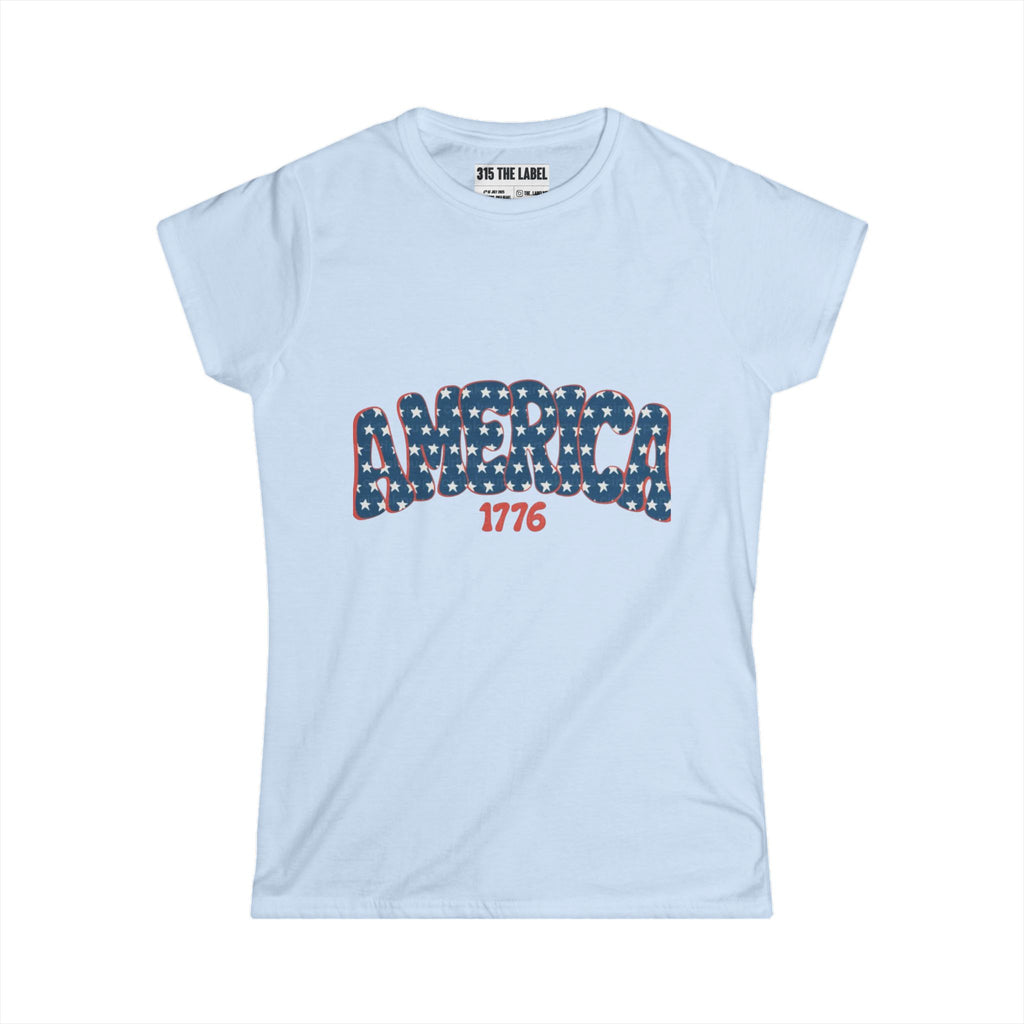 5. America 1776 Fourth of July Women's Tee, Summer Shirt, Patriotic Apparel, 4th of July Celebration, Independence Day Outfit, Casual Style