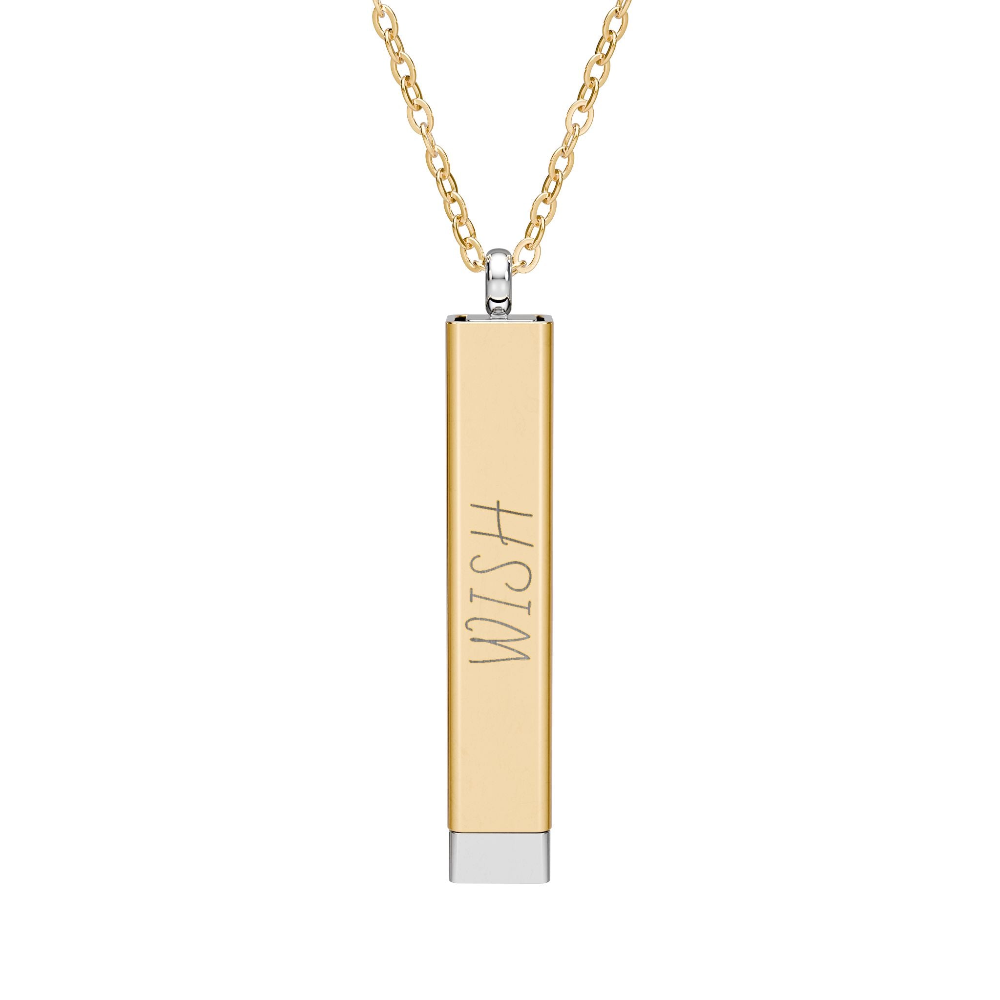 Hidden Message Sliding Bar Necklace — Engravable Secret Message Pendant