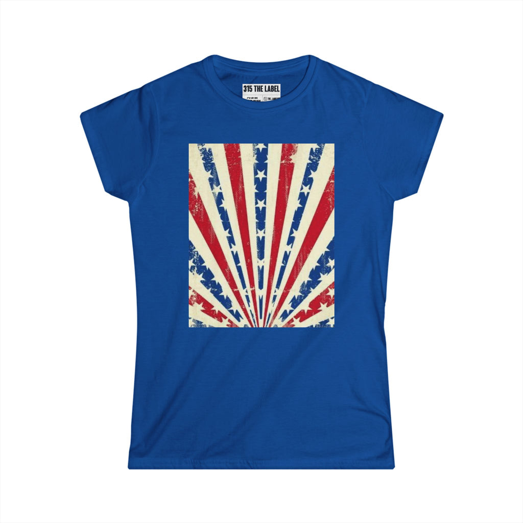 15. Red White and Blue Sunrise Fourth of July Women's Tee, Summer Shirt, Patriotic Apparel, 4th of July Celebration, Independence Day Outfit, Casual Style