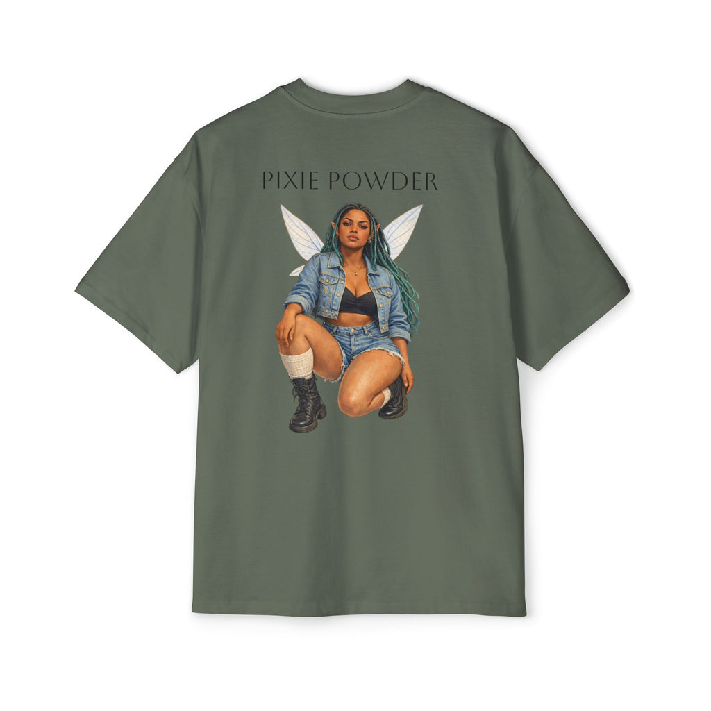 Pixie Powder Tee — Women’s Fairy Graphic Oversized T-Shirt