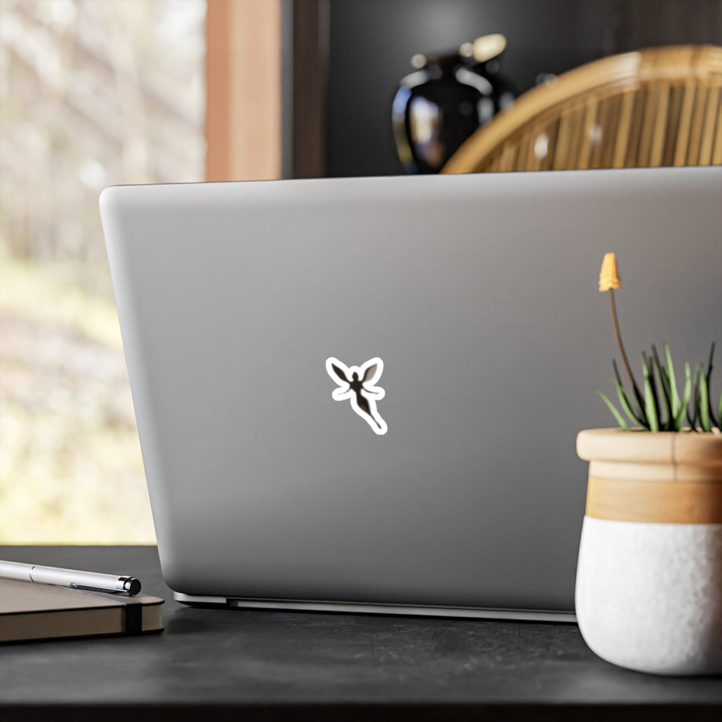 Fairy Silhouette Kiss-Cut Vinyl Decal — Small Fantasy Sticker for Laptops, Water Bottles & Windows