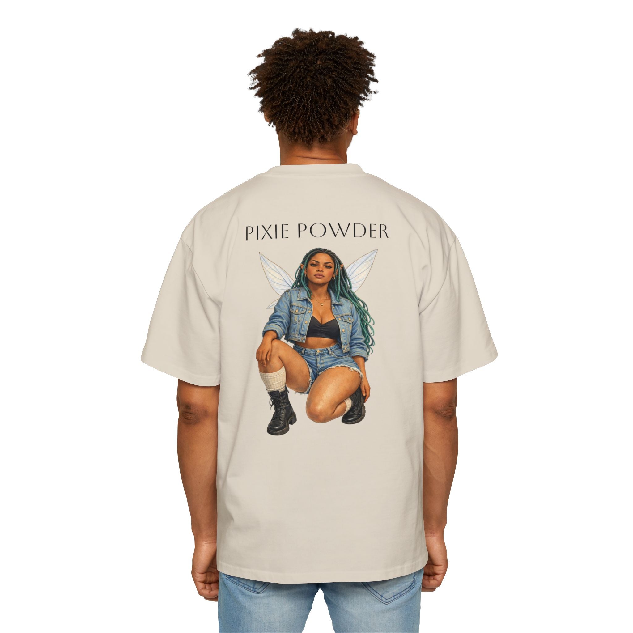 Pixie Powder Tee — Women’s Fairy Graphic Oversized T-Shirt
