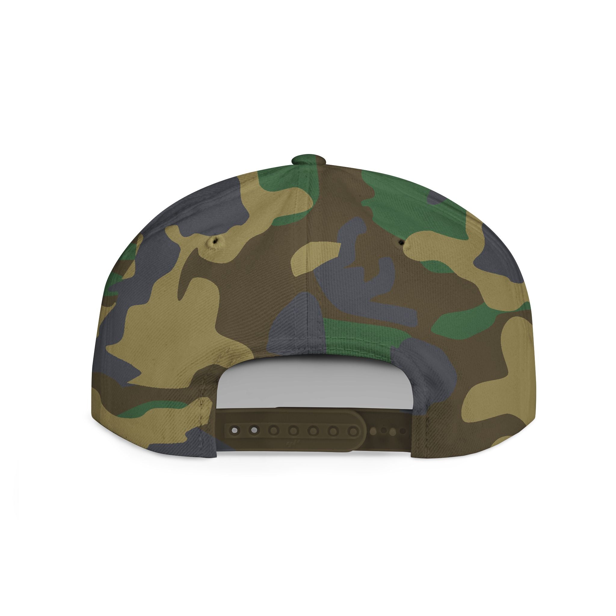 Snapback Hat — Gold Crown & Wings Monogram "P" Embroidered Flat Bill