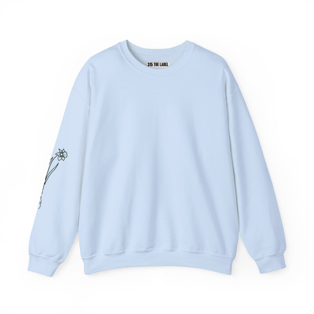 March Floral Design Unisex Crewneck Sweatshirt - Cozy & Stylish Essential