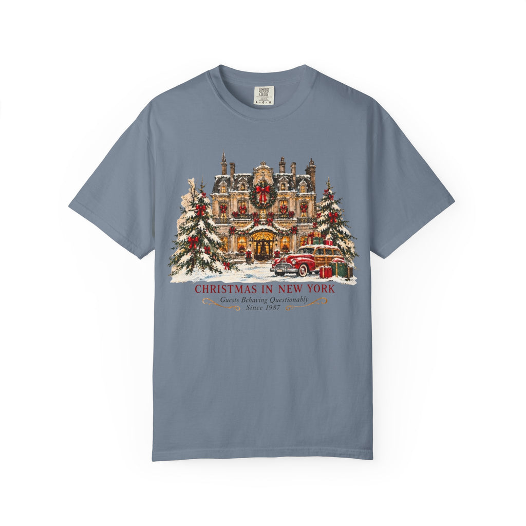 Christmas in New York T-Shirt — Vintage Holiday NYC Sweater-Style Tee