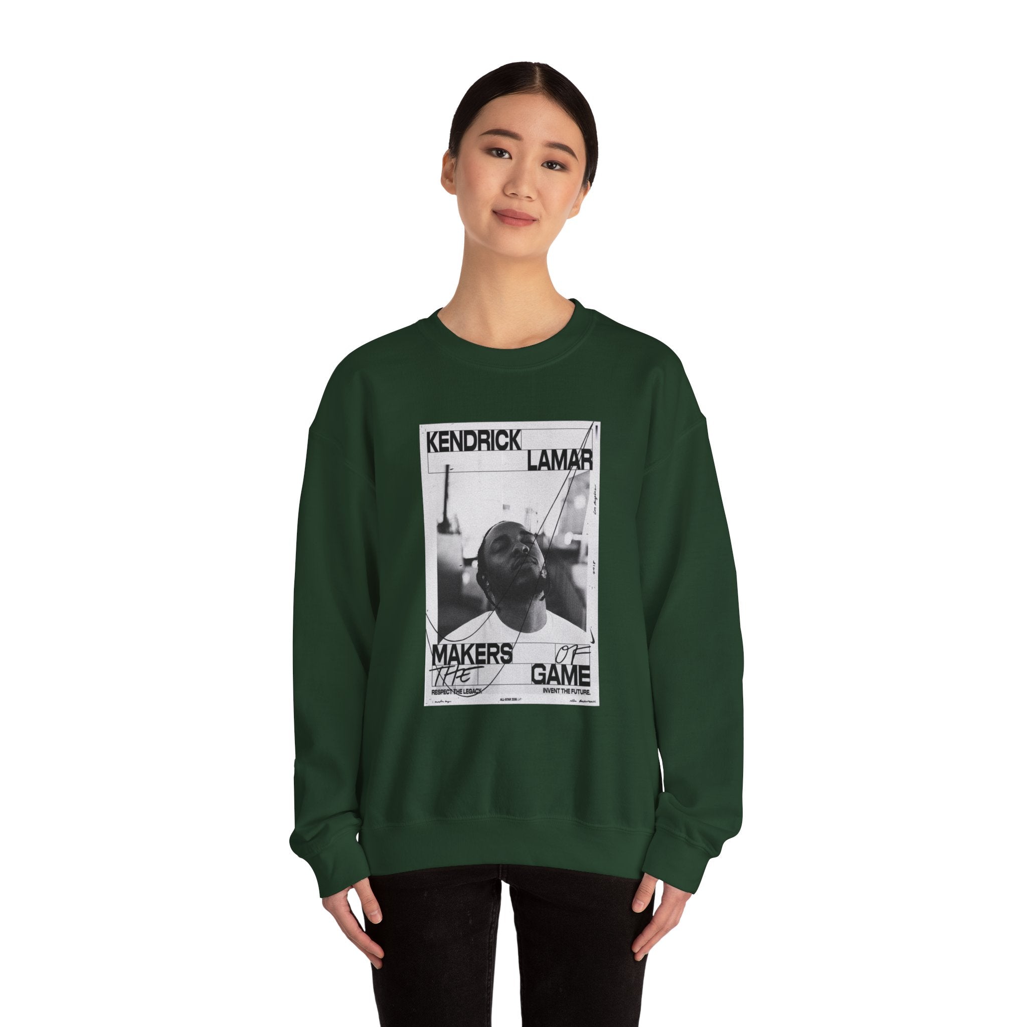 Graphic Crewneck Sweatshirt — 'Makers of the Game' Black & White Photo Design
