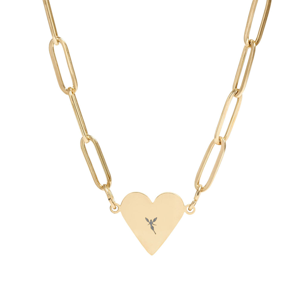 Engravable Paperclip Heart Necklace — Personalized Heart Pendant
