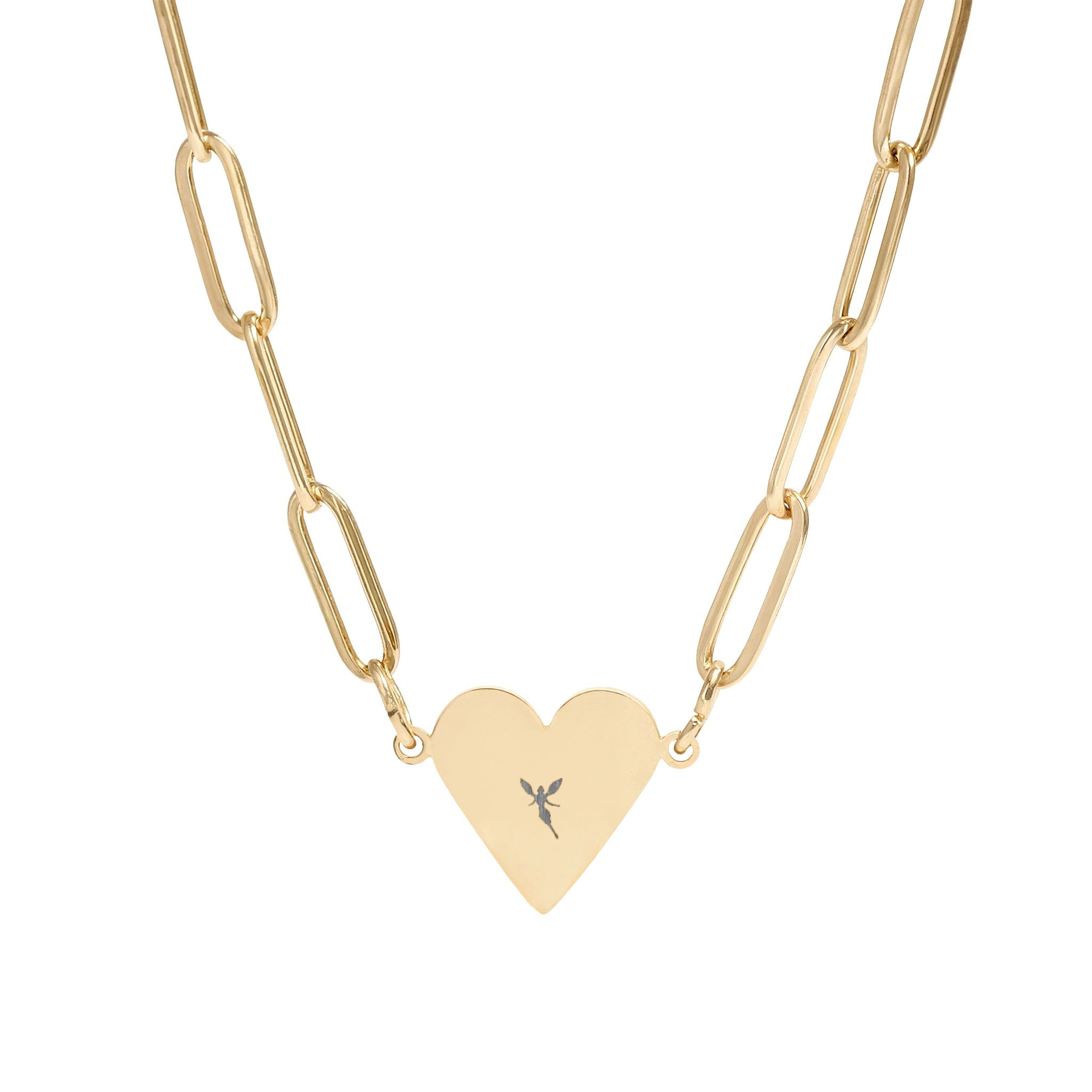 Engravable Paperclip Heart Necklace — Personalized Heart Pendant