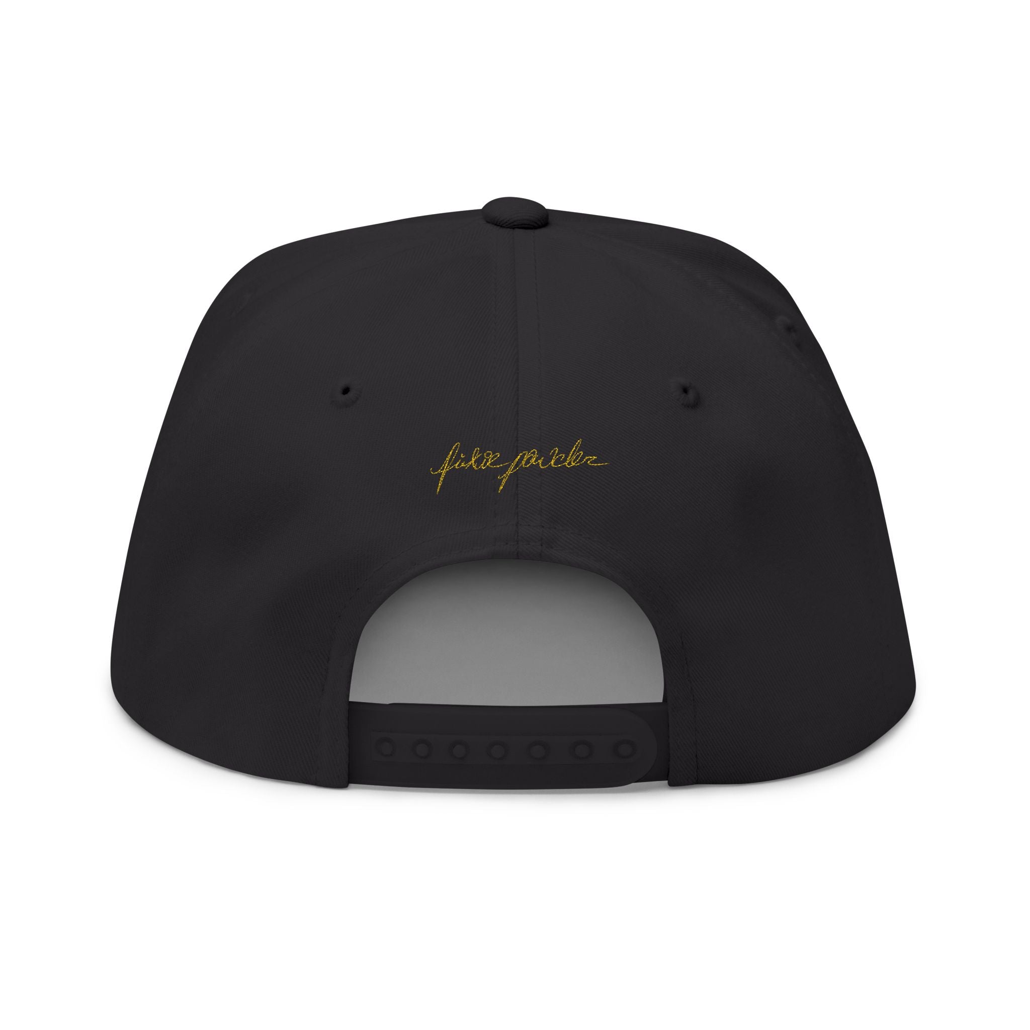Embroidered Gold Crown Wing Snapback Cap — Monogram 'P' Flat Bill Hat