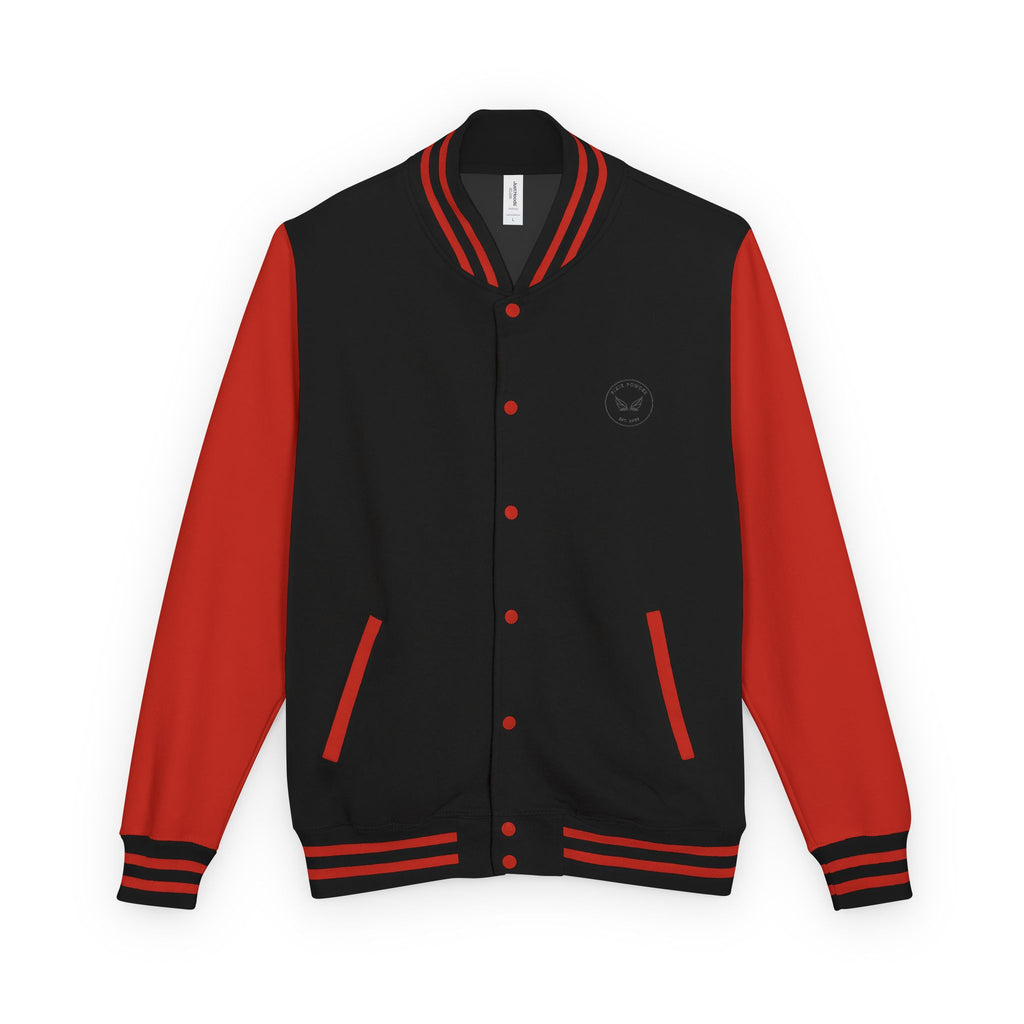 Varsity Letterman Jacket — Classic Red & White Retro School Jacket