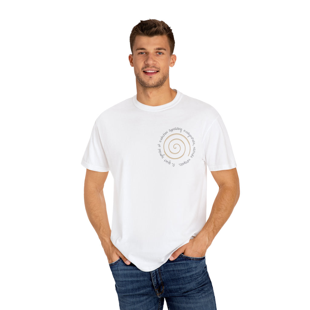 Spiral Journey Unisex T-Shirt, Soft Cotton Tee, Trendy Casual Wear, Beach Day Top, Gift for Nature Lovers, Eco-Friendly Fashion