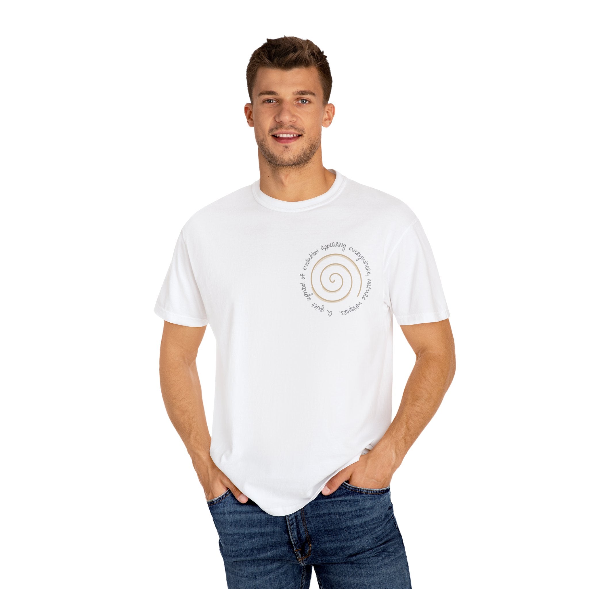 Spiral Journey Unisex T-Shirt, Soft Cotton Tee, Trendy Casual Wear, Beach Day Top, Gift for Nature Lovers, Eco-Friendly Fashion