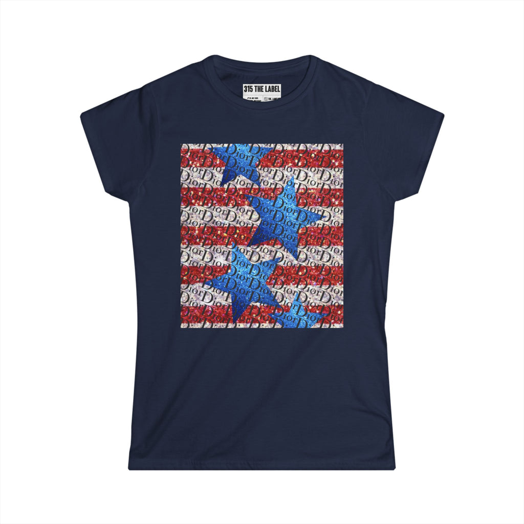 16. Sparkly Flag Fourth of July Women's Tee, Summer Shirt, Patriotic Apparel, 4th of July Celebration, Independence Day Outfit, Casual Style