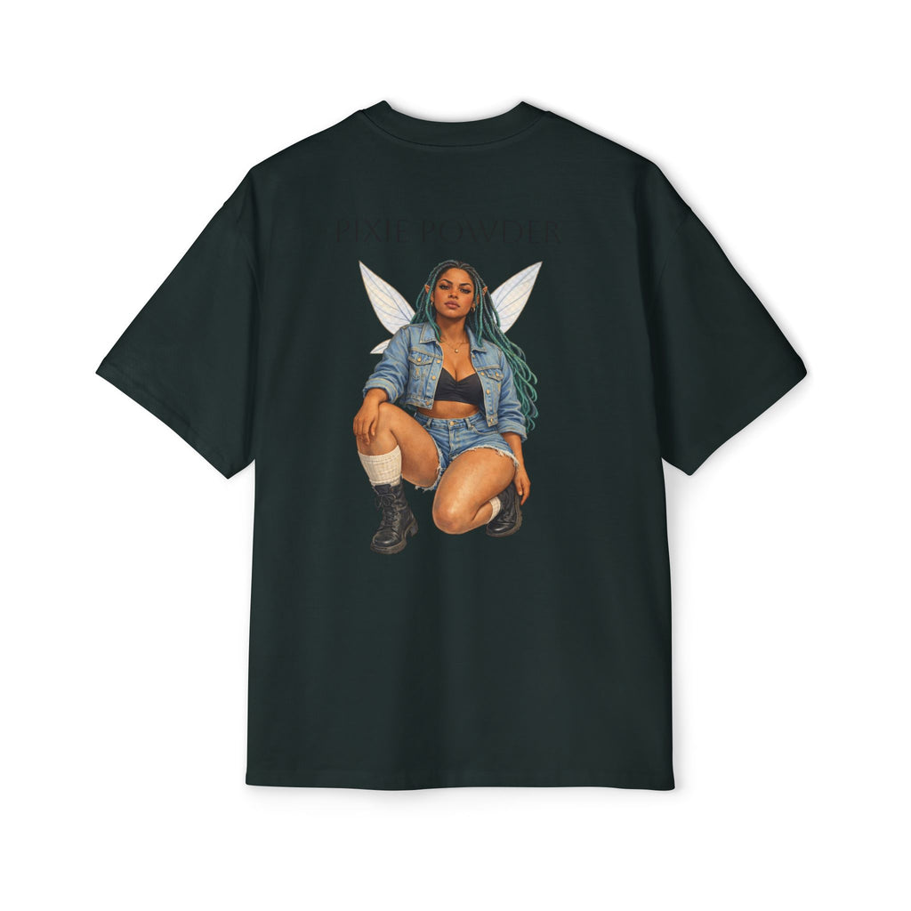 Pixie Powder Tee — Women’s Fairy Graphic Oversized T-Shirt